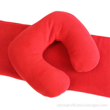 Red 100% Polyester Pillow Blanket
